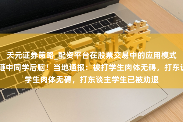 天元证券策略_配资平台在股票交易中的应用模式 学生疑似用凳子砸中同学后脑！当地通报：被打学生肉体无碍，打东谈主学生已被劝退