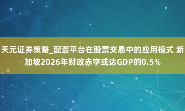 天元证券策略_配资平台在股票交易中的应用模式 新加坡2026年财政赤字或达GDP的0.5%
