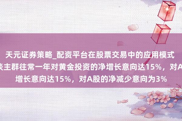 天元证券策略_配资平台在股票交易中的应用模式 胡润敷陈：高净值东谈主群往常一年对黄金投资的净增长意向达15%，对A股的净减少意向为3%